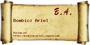 Bombicz Ariel névjegykártya